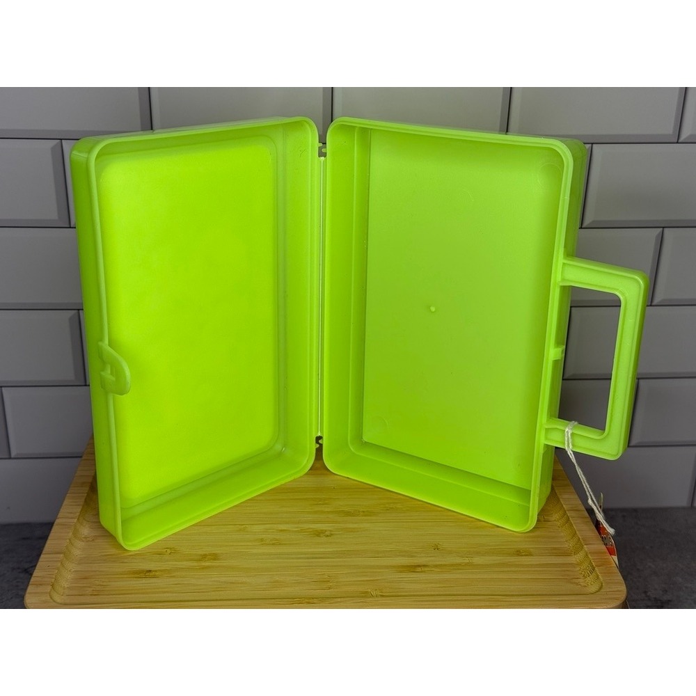 Vintage 1990s Looney Tunes Blackboard Mania Neon Green Lunch Box Pencil Case NWT - Picture 7 of 7